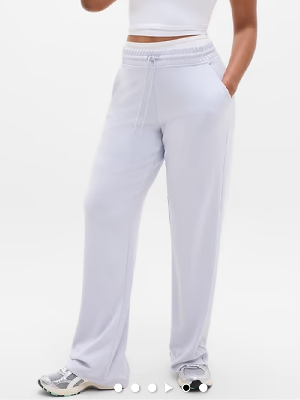 NWT Athleta Seasoft Straight Lounge/Travel Pant In Dove Size Large